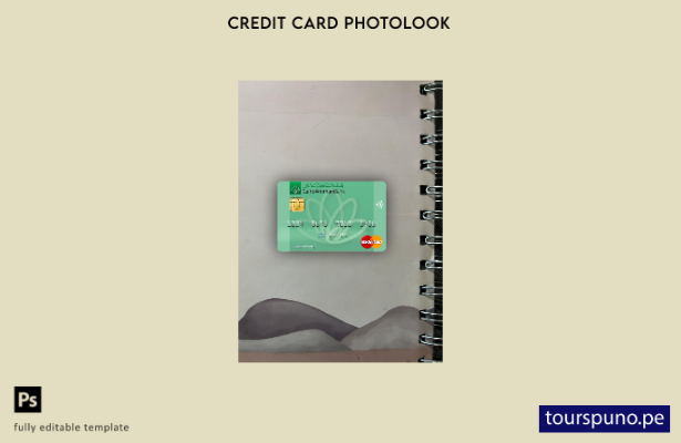 listo para imprimir plantilla frontal de aspecto fotográfico de Mastercard de 53